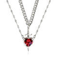 Lockhart Heart and Sword Zircon Pendant Necklace